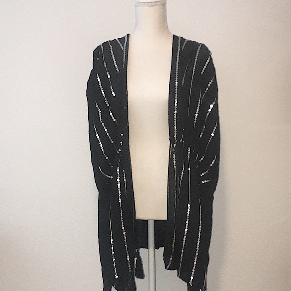 NWT VINCE CAMUTO Sequin Stripe Topper Tunic Jacket - Picture 2 of 7